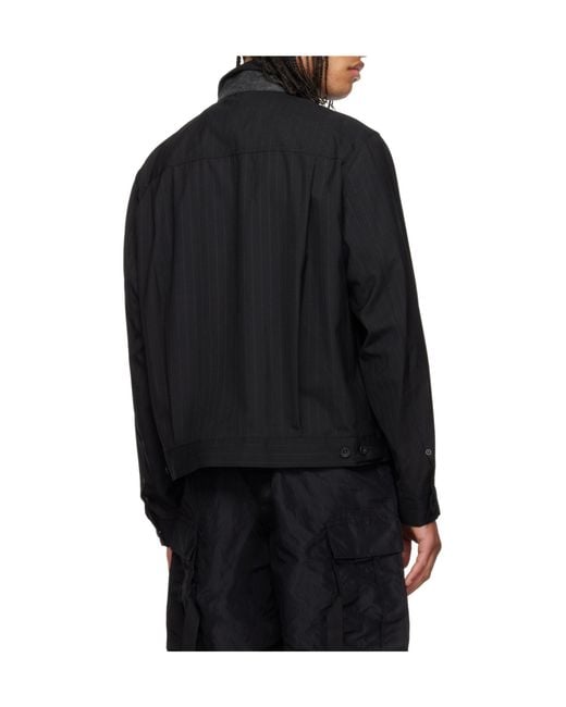 Sacai Black Wool Blend Jacket for men