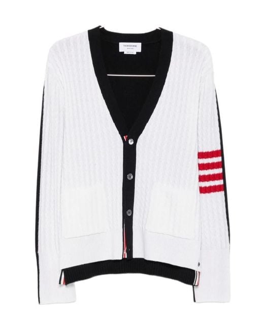 Thom Browne Black Long-Sleeve Single-Breasted Cardigan for men