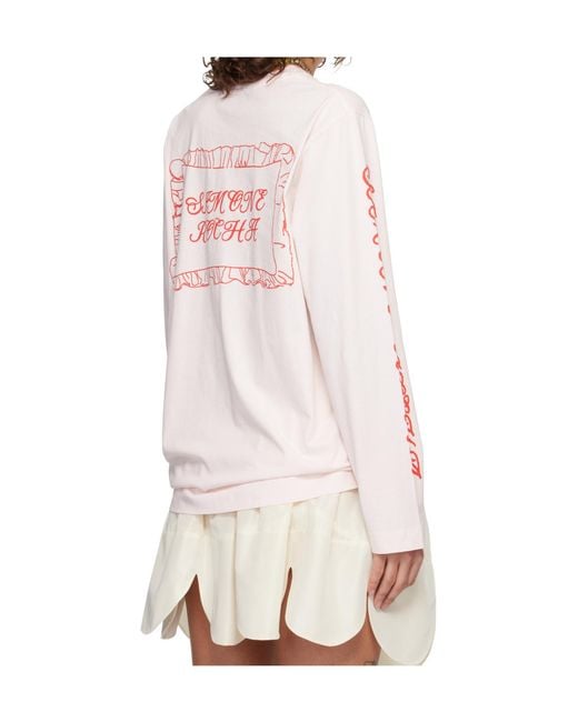 Simone Rocha Pink Printed Long-Sleeved T-Shirt