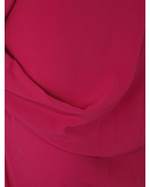 Rick Owens Red Asymmetric Crewneck Maxi Dress