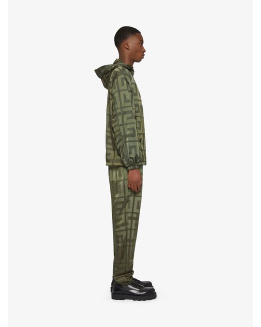 Givenchy Green 4G Pattern Hooded Windbreaker for men