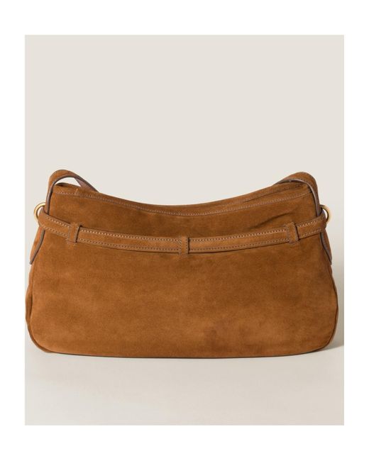 Miu Miu Brown Aventure Suede Bag