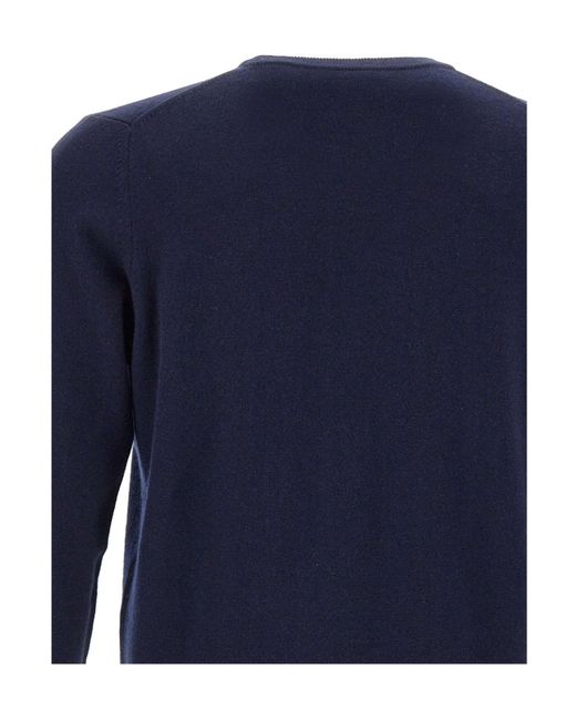 Kangra Cashmere Blue Kangra Crew Neck Knitted Sweater for men