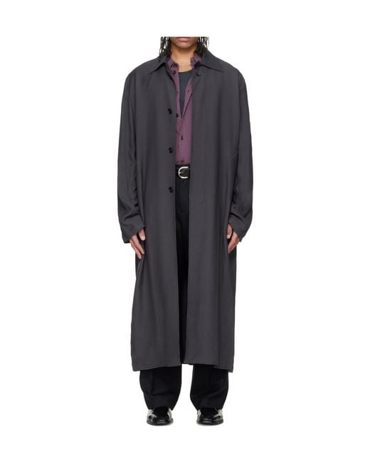 Our Legacy Blue Cloak Collared Trench Coat for men
