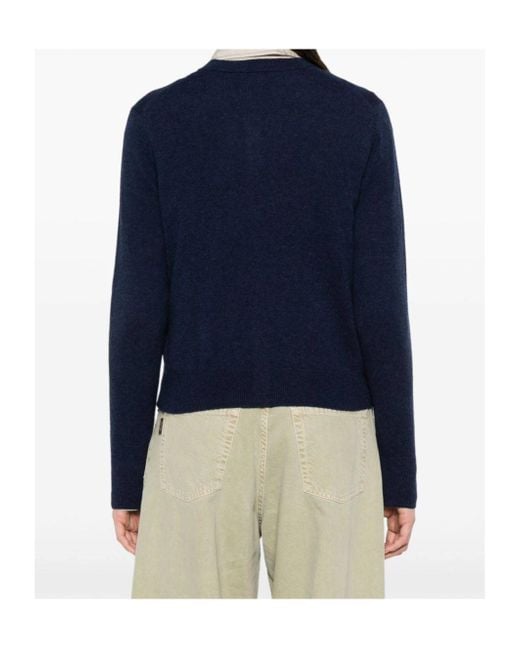 Acne Blue Long-Sleeved Sweater Coat