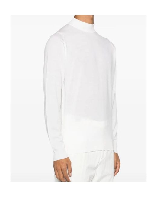 John Smedley White Harcourt Knitted Jumper for men
