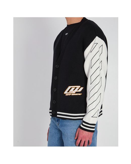 Off-White c/o Virgil Abloh Black Varsity Stripe Cardigan for men
