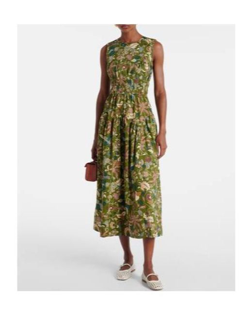 Ulla Johnson Green Printed Mid-Length Dress
