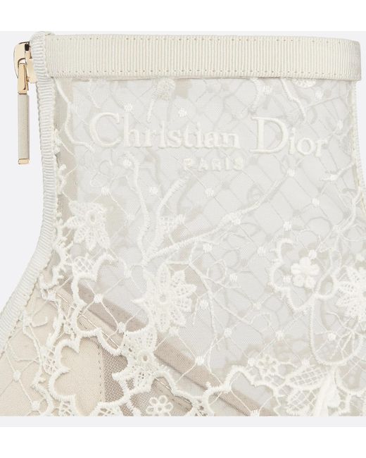 Dior White Naughtily-D Heeled Ankle Boot