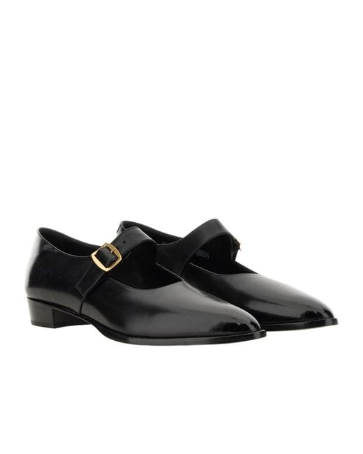 Bally Black Gerwin Buckled Flat Pumps