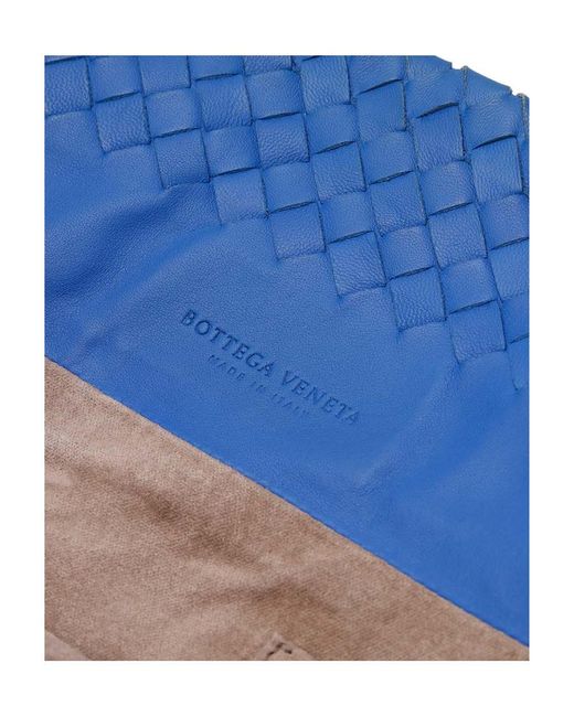 Bottega Veneta Blue Woven Logo Handbag