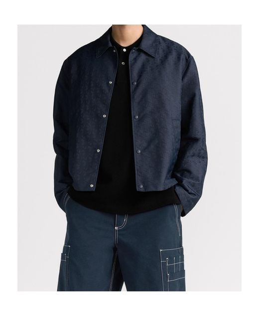 Dior Blue Homme Jacquard Button-Up Jacket for men