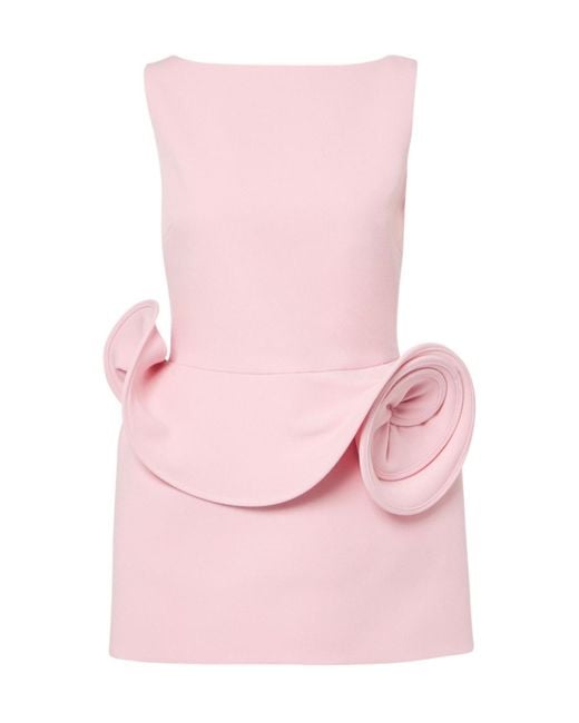 Magda Butrym Pink Floral-Applique Open-Back Minidress