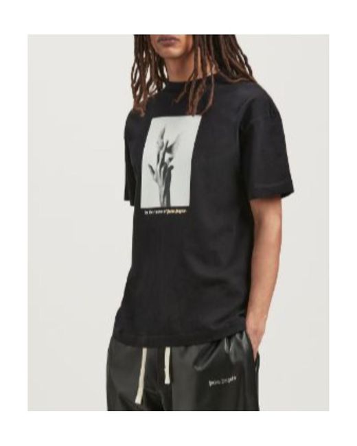 Palm Angels Black Wings Graphic-Print Cotton T-Shirt for men