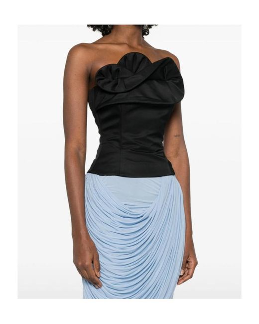 Magda Butrym Black Petal Strapless Corset
