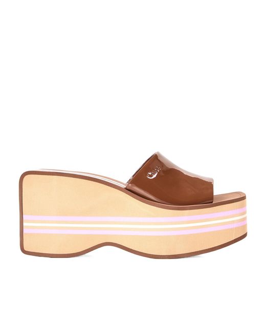 Chloé Brown Thick-Soled Slippers