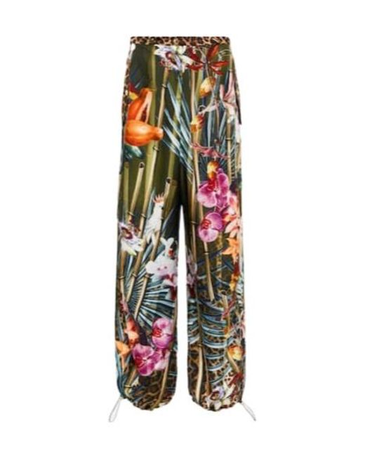 Camilla White Floral Silk Balloon Pants