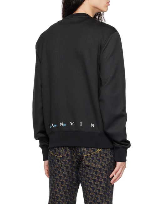 Lanvin Black Logo-Print Detail Sweatshirt for men