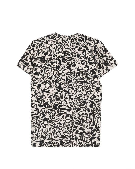 Dries Van Noten Black Crewneck Printed T-Shirt for men