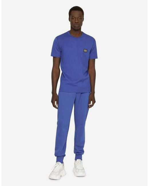 Dolce & Gabbana Blue Drawstring Track Pants for men