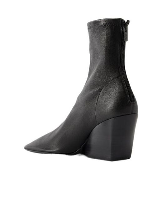 Proenza Schouler Black Slant Leather Ankle Boots