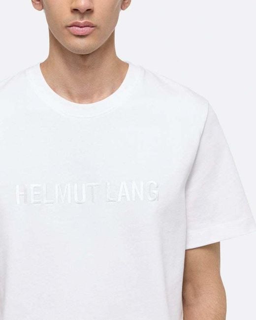 Helmut Lang White Item O-Neck Short-Sleeved T-Shirt for men