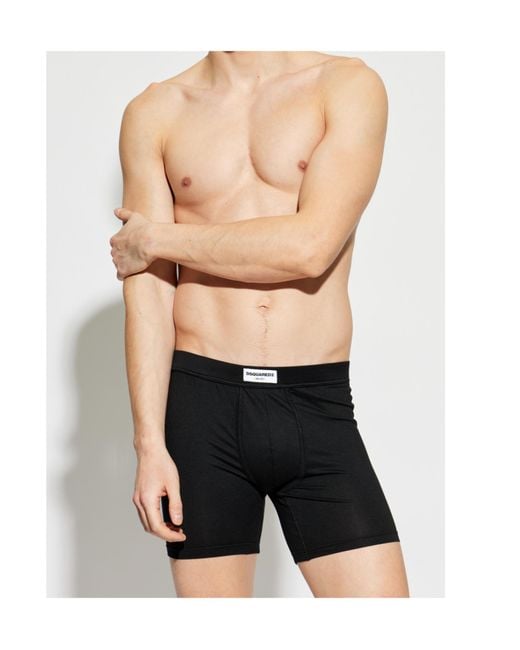 DSquared² Black Logo Briefs for men