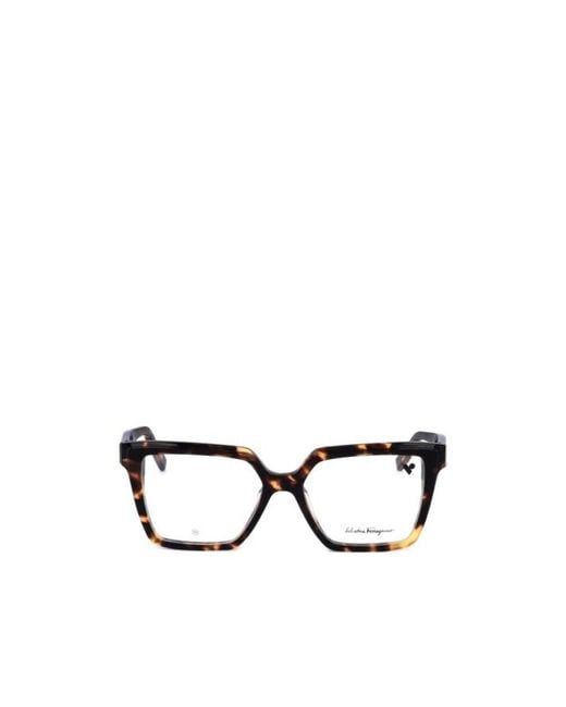 Ferragamo White Ferragamo Eyewear Square Frame Glasses