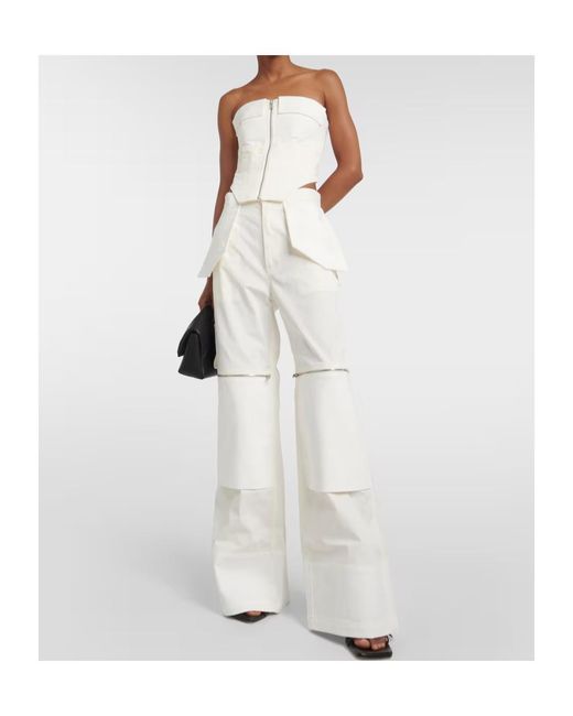Dion Lee White Pocketed Casual Pants