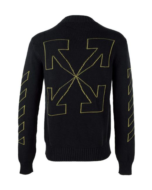 Off-White c/o Virgil Abloh Blue Ribbed-Hem Crewneck Sweater for men