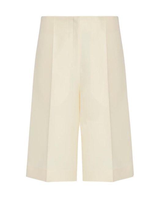 The Row White Pocket Wool Shorts
