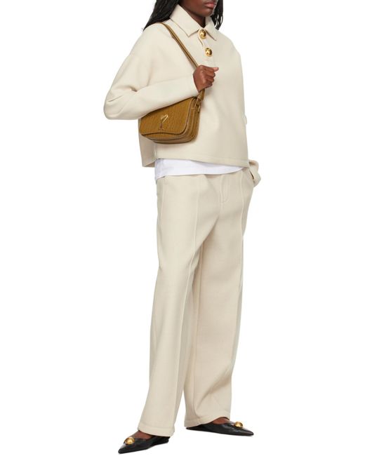 AMI Natural High-Waisted Pleated Pants