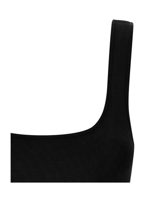 Entire studios Black Fitted Square-Neck Top