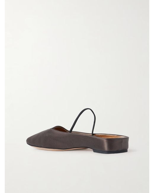 Calvin Klein Brown Satin Slingback Flats