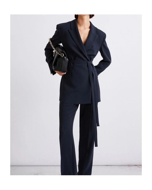 Marella Blue Belted Cady Jacket