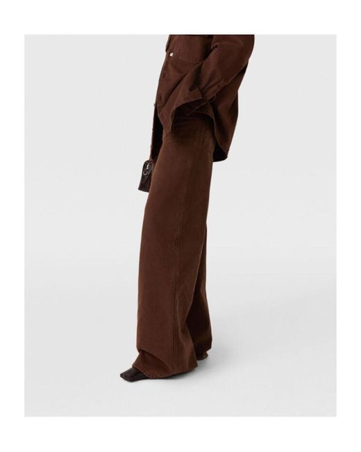 Stella McCartney Brown Mid-Rise Wide-Leg Denim Jeans