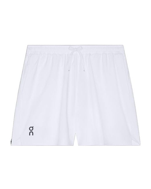 On Shoes White 5 Court Elastic Waist Shorts for men