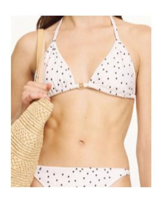 By Malene Birger White Polka-Dot Tie Bikini Top