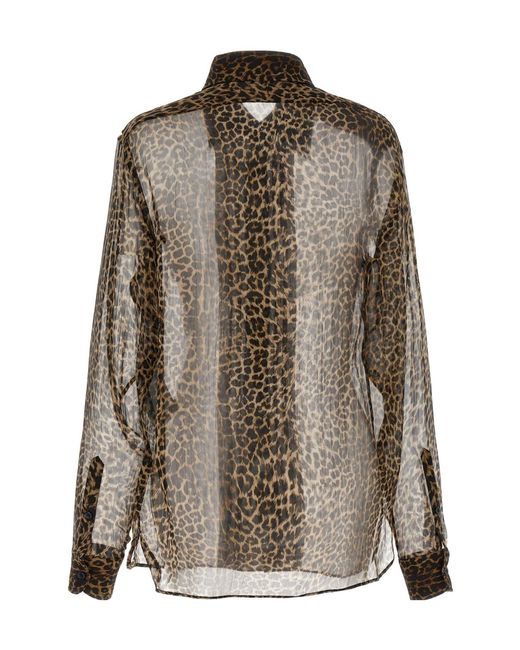 Tom Ford Brown Leopard-Printed Long-Sleeved Shirt