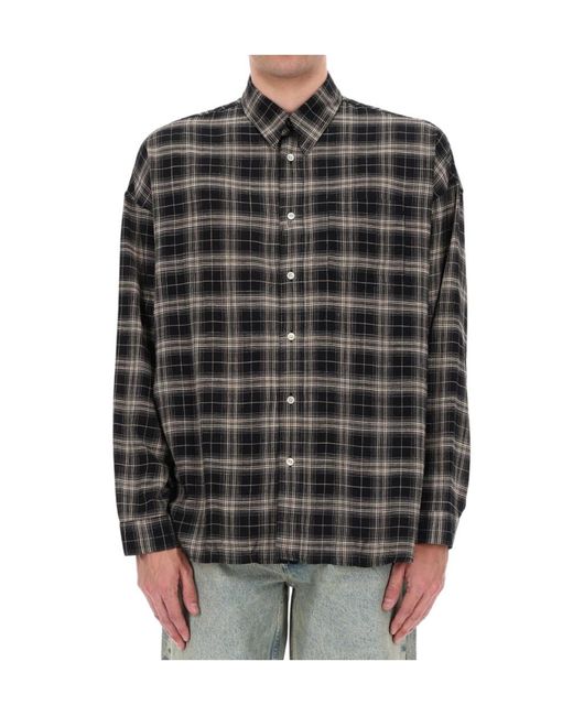 sunflower Gray Checked Button-Up Shirt for men