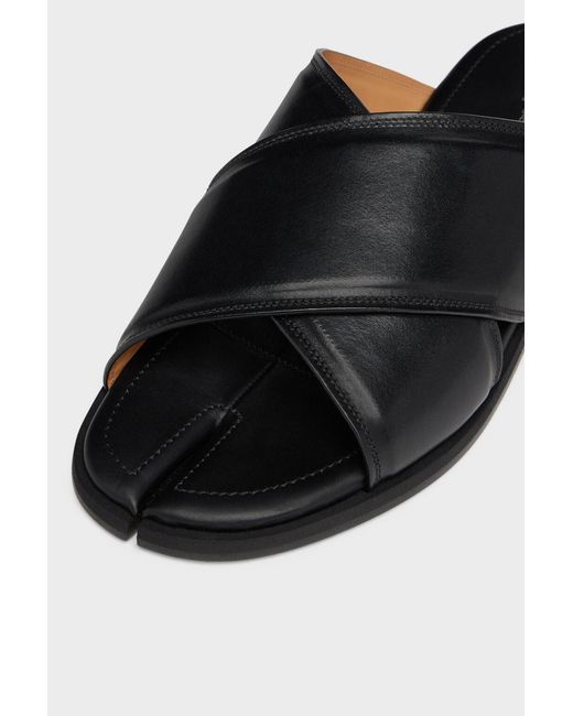Maison Margiela Black Tabi Cross-Over Slides for men