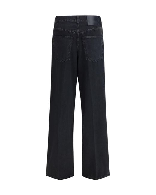 Haikure Black Pleated Wide Leg Jeans