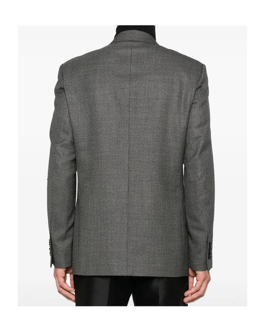 Lardini Gray Double-Breasted Blazer for men