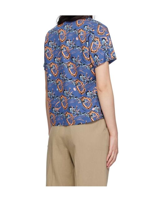 A.P.C. Blue Apc X Brain Dead Printed Shirt