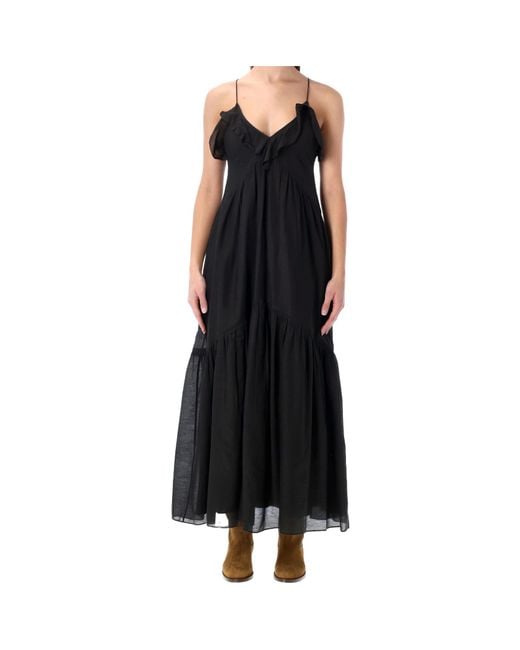 Isabel Marant Black Étoile Vasma Ruffled Long Dress