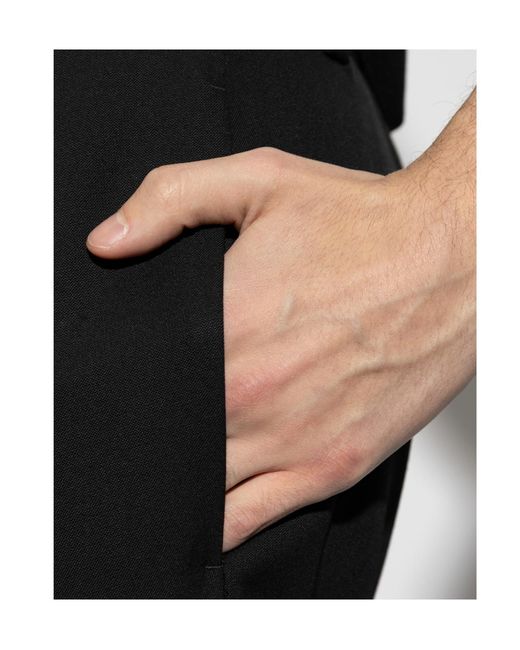 Versace Black Pleated Tailored Trousers for men