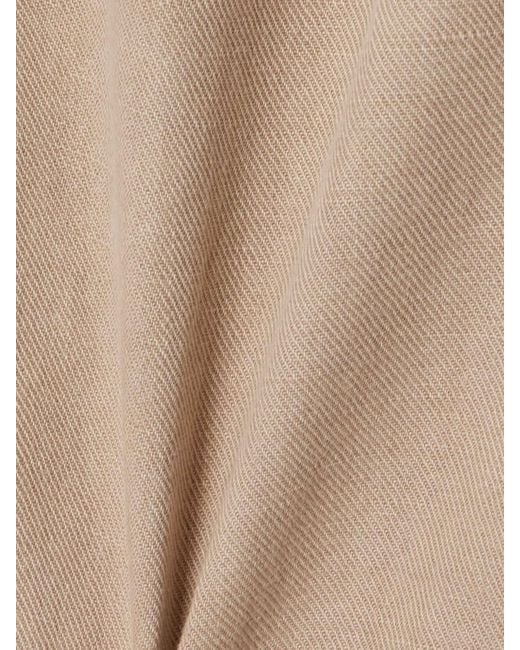 Brunello Cucinelli Natural Logo Patch High-Waisted Skirt