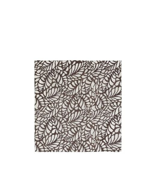 Brunello Cucinelli White Abstract-Print Scarf