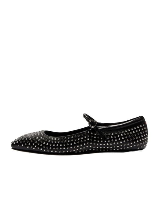 Aeyde Black Minimalist Ballet Flats