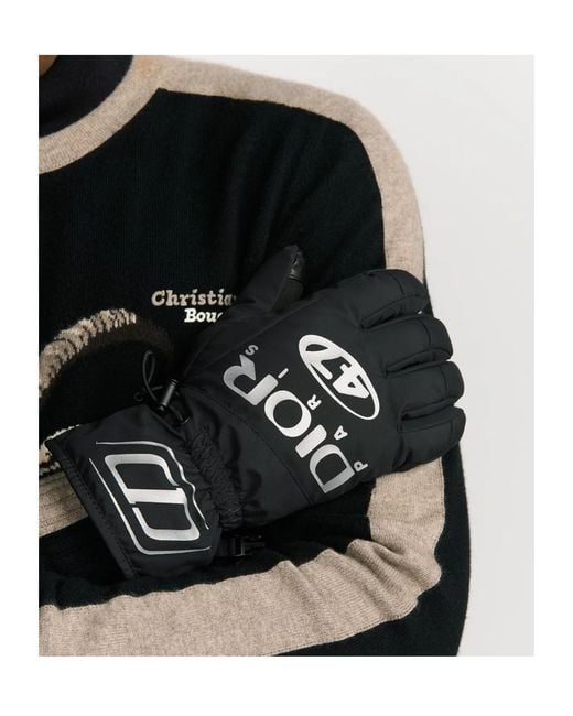 Dior White And Descente Ski Gloves for men